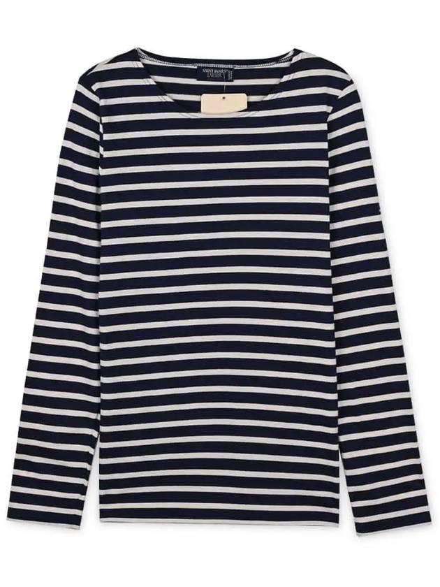 Women s Minquaidum Striped Marine Ecru Long Sleeve T shirt 0237 51 - SAINT JAMES - BALAAN 3