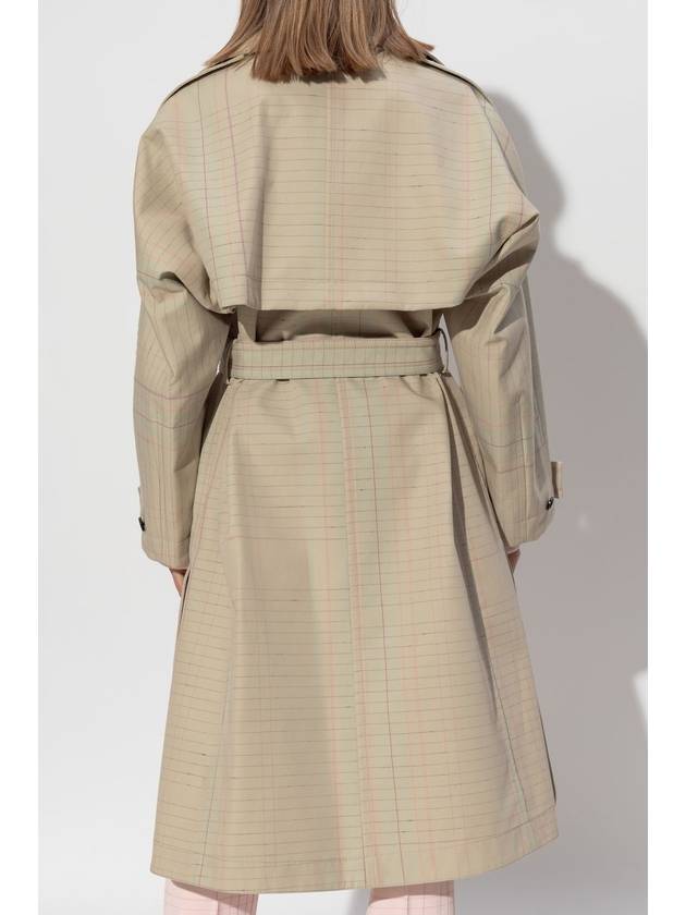 Bottega Veneta Trench Coat With Check Pattern, Women's, Beige - BOTTEGA VENETA - BALAAN 4