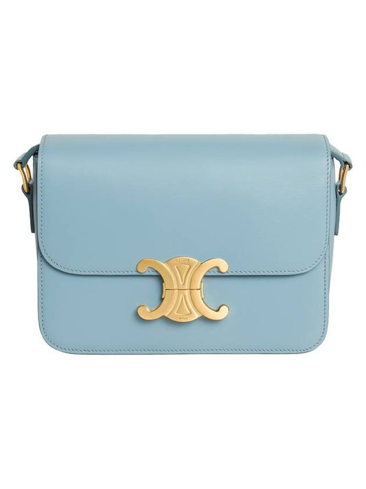 Teen Triomphe Shiny Calfskin Cross Bag California Blue - CELINE - BALAAN 1