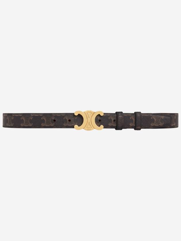 Monogram Triomphe Buckle Medium Leather Belt Tan - CELINE - BALAAN 2