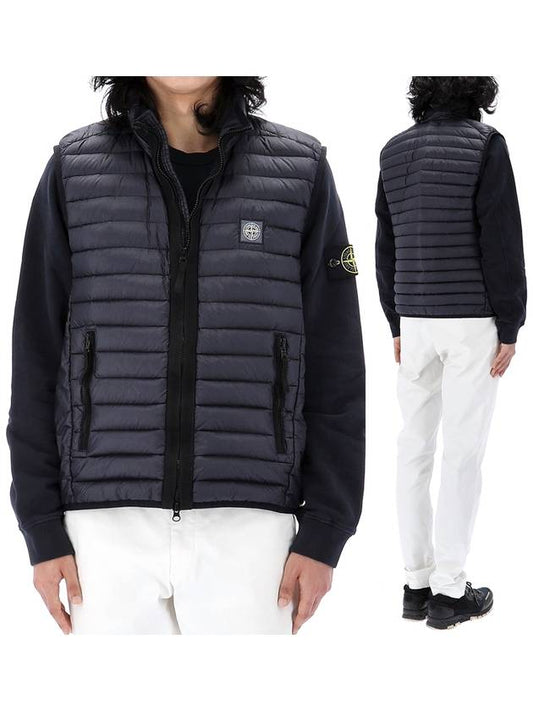 Men's Logo Patch Puffer Vest Navy - STONE ISLAND - BALAAN 2