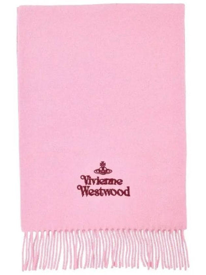 Logo Wool Fringe Muffler Pink - VIVIENNE WESTWOOD - BALAAN 2