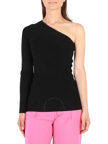 Victoria Beckham Ladies Black One Shoulder Ribbed Top, Brand Size 4 (X-Large)) - VICTORIA BECKHAM - BALAAN 1