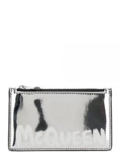 Logo Print Zip Card Wallet Silver - ALEXANDER MCQUEEN - BALAAN 2