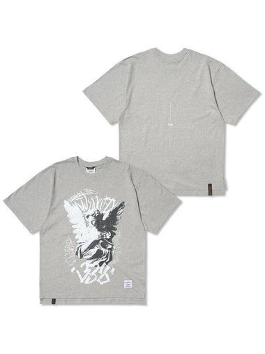 Angel Oversized Short Sleeves T Shirts Gray - STIGMA - BALAAN 1