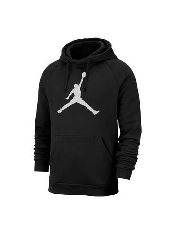 Jordan Jumpman Logo Fleece Pullover Hoodie Black - NIKE - BALAAN 1