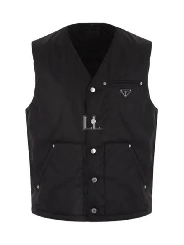 Triangle Logo Re-Nylon Padded Vest Black - PRADA - BALAAN 2