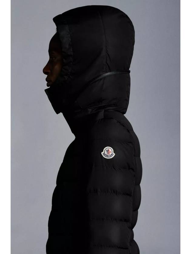 Flammette Long Down Jacket Black - MONCLER - BALAAN 7