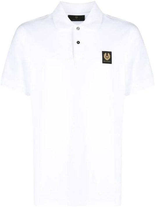 Logo Patch Cotton Pique Polo Shirt White - BELSTAFF - BALAAN 1