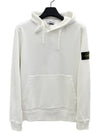 Wappen Patch Cotton Fleece Hoodie White - STONE ISLAND - BALAAN 2