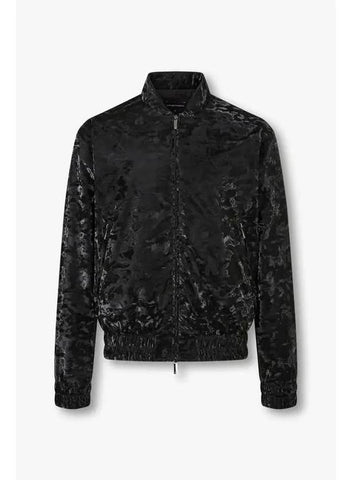 Men s Glow Camouflage Zip up Jacket Black - EMPORIO ARMANI - BALAAN 1