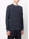 Men's Ribbed Soft Cotton Crewneck Knit Top Navy - STONE ISLAND - BALAAN 4