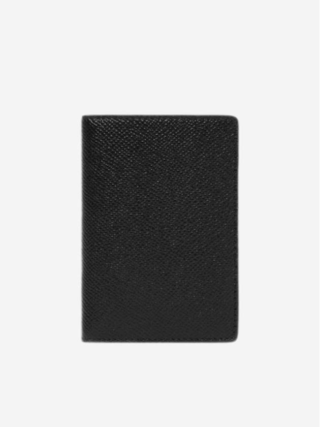 Stitched Bi-Fold Leather Card Wallet Black - MAISON MARGIELA - BALAAN 3