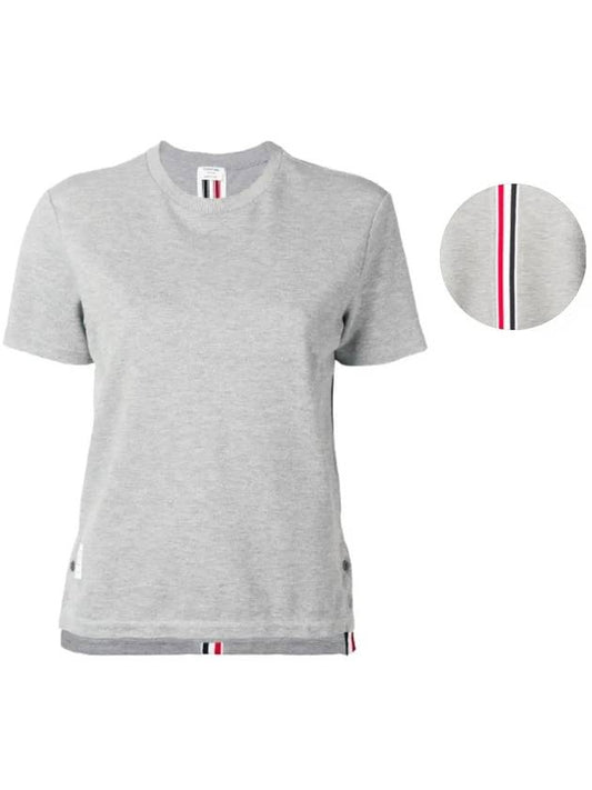 Center Back Stripe Classic Cotton Pique Relaxed Fit Short Sleeve T-Shirt Grey - THOM BROWNE - BALAAN 2