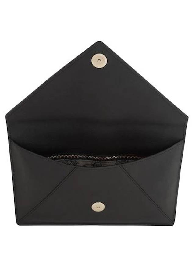 Victoria ORB Logo Leather Unbalanced Clutch Bag Black - VIVIENNE WESTWOOD - BALAAN.