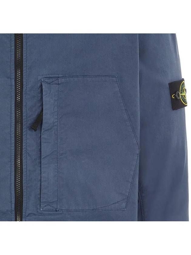 Men's Wappen Patch Supima Cotton Hooded Jacket Dark Blue - STONE ISLAND - BALAAN 6