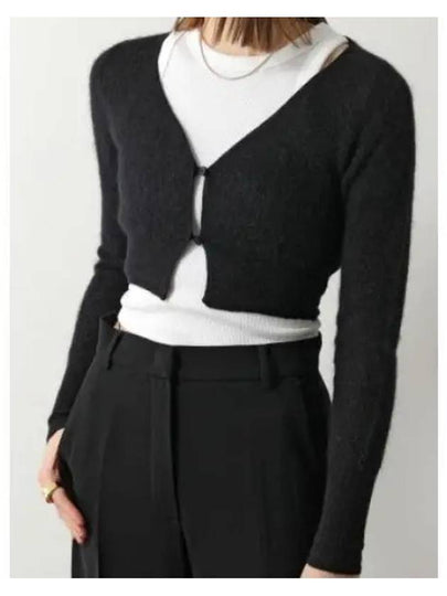 Le Alzou Cropped Cardigan Black - JACQUEMUS - BALAAN 2