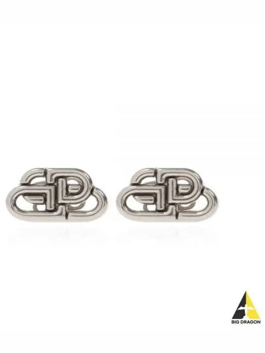 BB Logo Stud Earrings Silver - BALENCIAGA - BALAAN 2