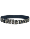 30 Montaine 35mm Reversible Belt Blue Smooth Calfskin and Oblique Jacquard B0447PWEO M928 - DIOR - BALAAN 1