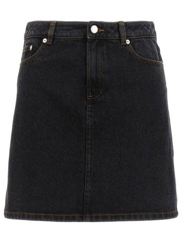 WoMen's Standard Denim A-Line Skirt Black - A.P.C. - BALAAN 1