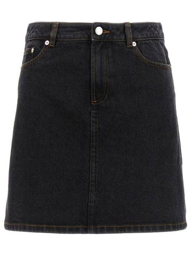 WoMen's Standard Denim A-Line Skirt Black - A.P.C. - BALAAN 1