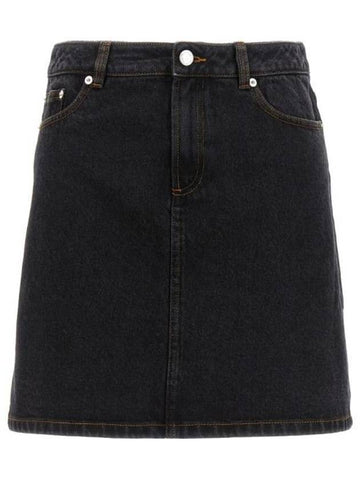 Women's Standard Denim A-Line Skirt Black - A.P.C. - BALAAN 1