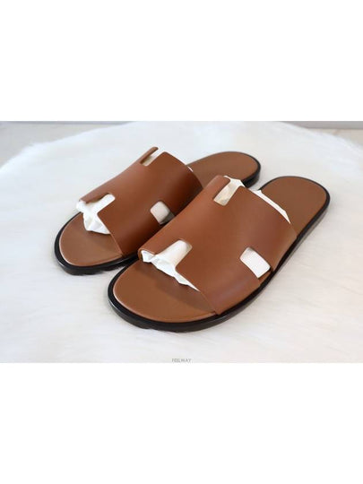 Izmir Leather Slippers Gold - HERMES - BALAAN 2