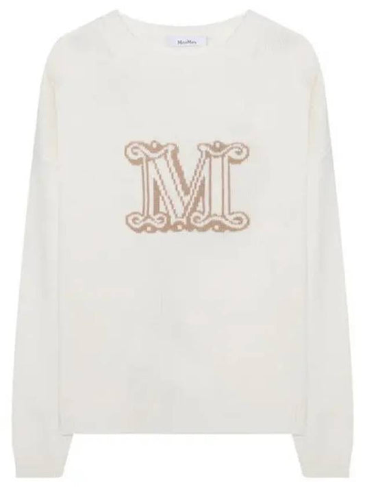 Edo Monogram Cashmere Knit Top Ivory - MAX MARA - BALAAN 2