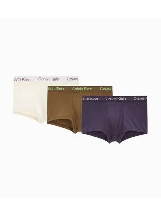 UNDERWEAR Men s Stencil Logo Cotton Stretch Low Rise Trunks 3PK NB3705FZ4 - CALVIN KLEIN - BALAAN 1