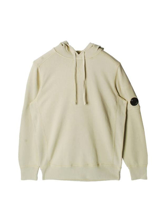 Men's Lens Wappen Knit Hoodie Beige - CP COMPANY - BALAAN 1