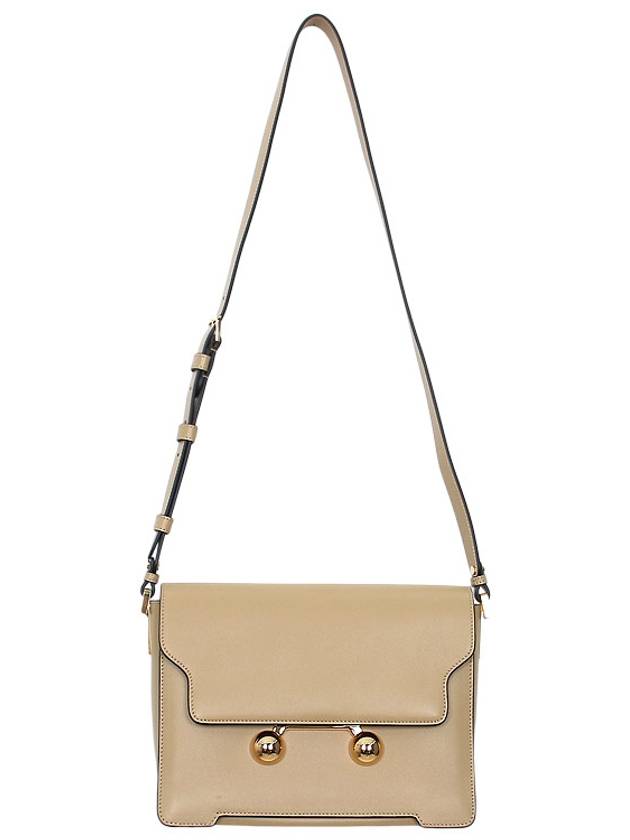 Trunkaroo Medium Leather Shoulder Bag Beige - MARNI - BALAAN 4