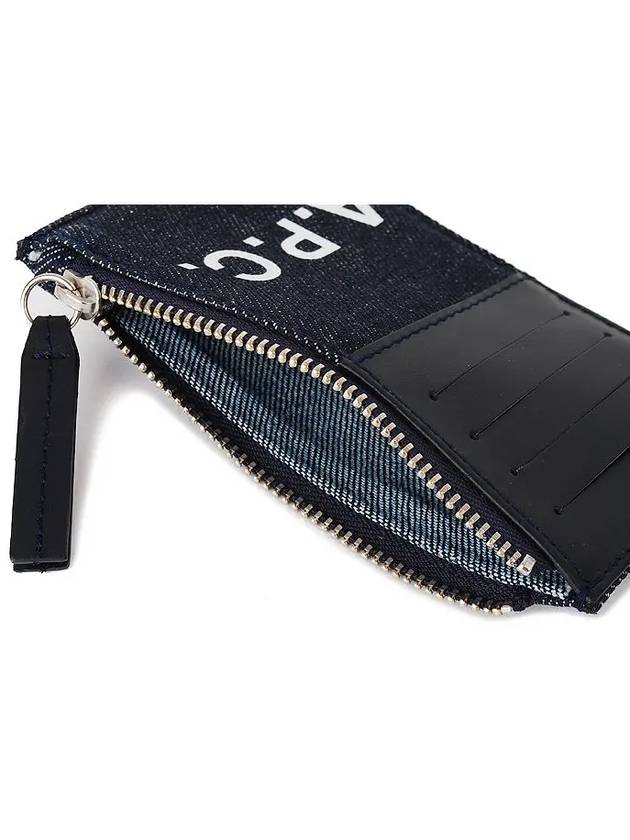 Axel Strap Leather Card Wallet Dark Navy - A.P.C. - BALAAN 5