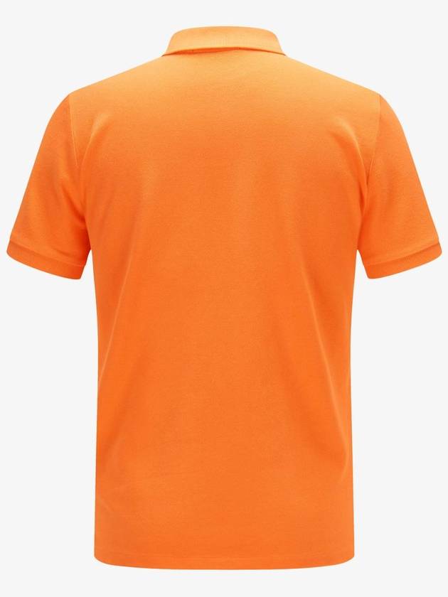 Stretch Cotton Pique Short Sleeve Polo Shirt Orange - STONE ISLAND - BALAAN 3