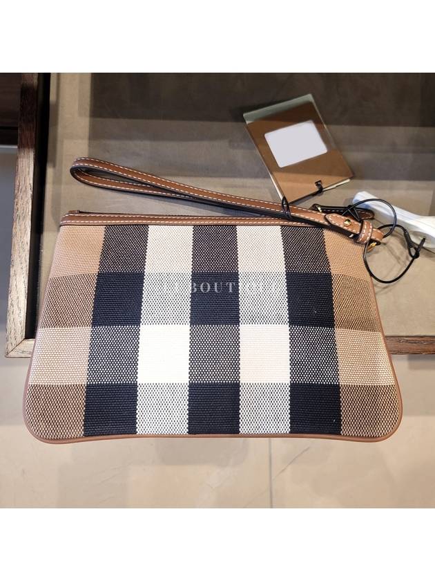 Check wrist strap mini pouch clutch - BURBERRY - BALAAN 5