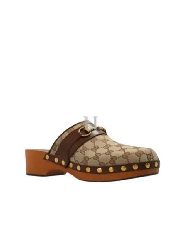 Horsebit GG Canvas Slippers Beige - GUCCI - BALAAN 2