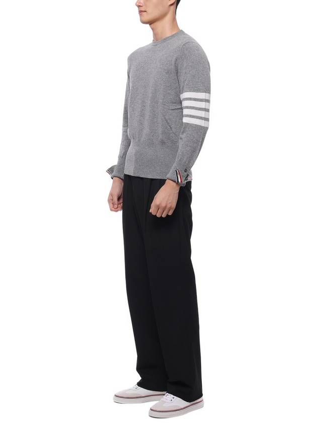 Diagonal Classic Cashmere Knit Top Light Grey - THOM BROWNE - BALAAN 5