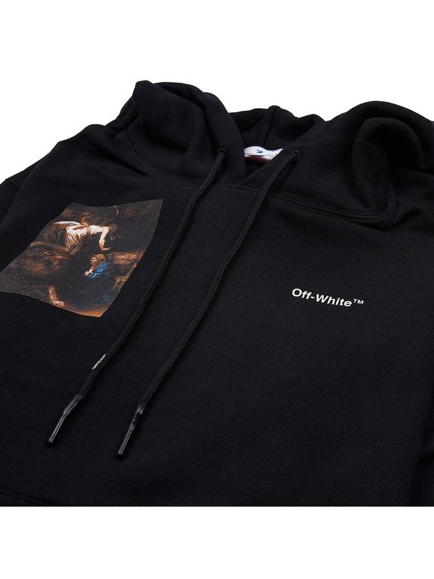 Caravaggio Print Drawstring Hoodie Black - OFF WHITE - BALAAN 5