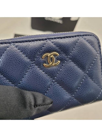 Classic card wallet navy zipper AP0216 - CHANEL - BALAAN 1