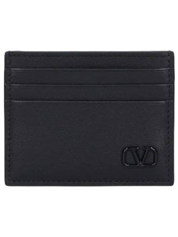 Logo Signature Card Holder Black Wallet - VALENTINO - BALAAN 1