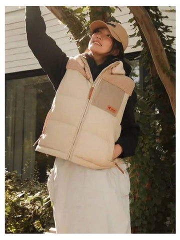 KODAK Apparel Brownie Color Block Down Vest IVORY - KODO - BALAAN 1