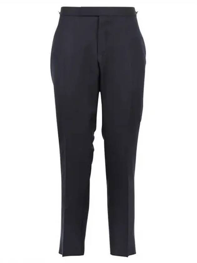 Low Rise Side Tab Wool Slacks Charcoal - THOM BROWNE - BALAAN 1