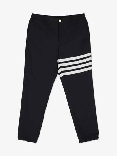 Plain Weave 4-Bar Elastic Waist Track Pants Black - THOM BROWNE - BALAAN 2