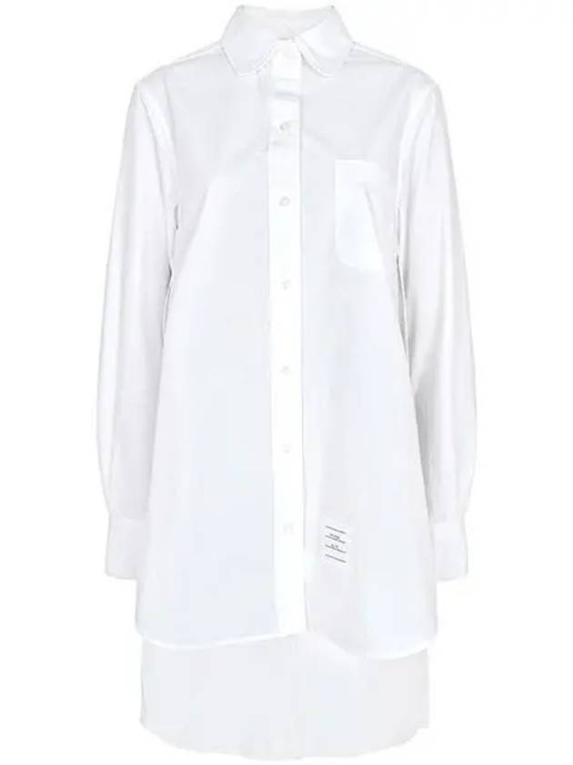 Heavy Poplin Openback Twisted Shirt White - THOM BROWNE - BALAAN 2