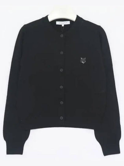 Bold Fox Head Patch Regular Cardigan Black - MAISON KITSUNE - BALAAN 2