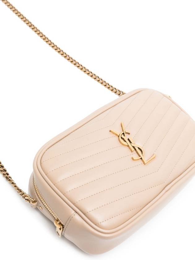 Lou Small Leather Cross Bag Beige - SAINT LAURENT - BALAAN 3