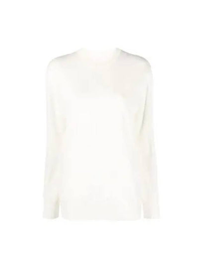 Lightweight Crew Neck Merino Wool Knit Top White - JIL SANDER - BALAAN 2