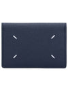 Stitched Bi-Fold Leather Card Wallet Navy - MAISON MARGIELA - BALAAN 2