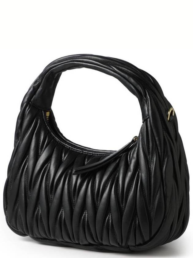 Wander Materasse Nappa Leather Mini Hobo Tote Bag Black - MIU MIU - BALAAN 4