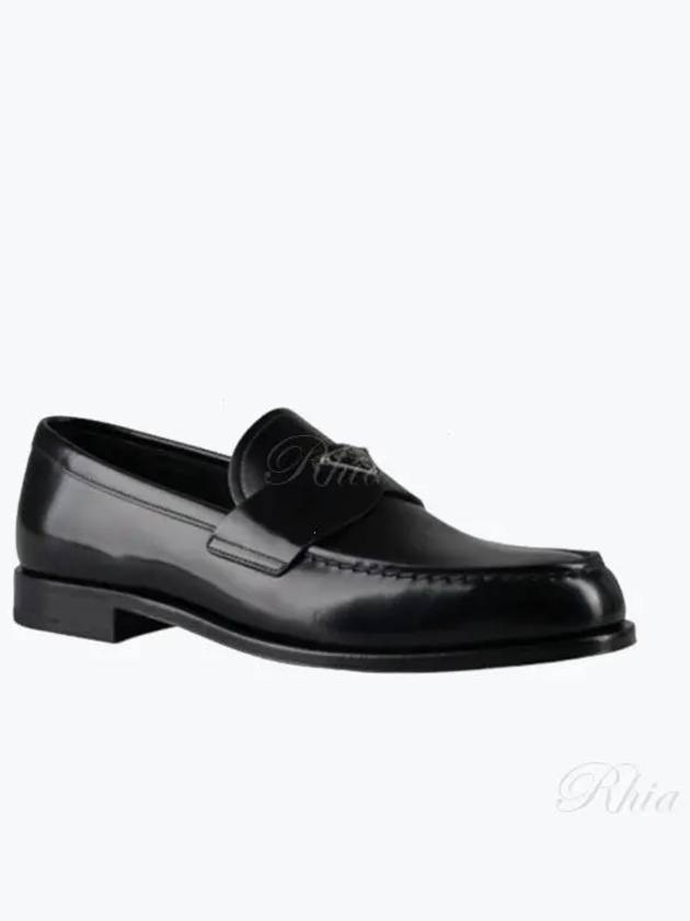 Brushed Leather Loafers Black - PRADA - BALAAN 2