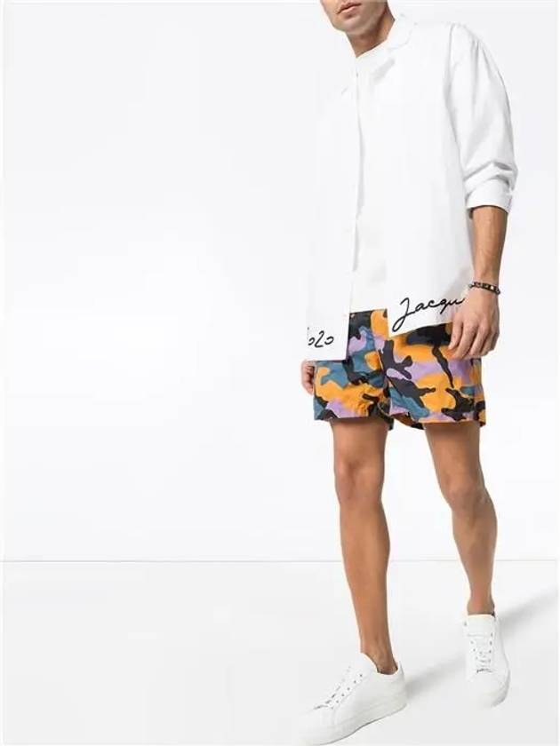Men's Camouflage Print Swim Shorts - VALENTINO - BALAAN.